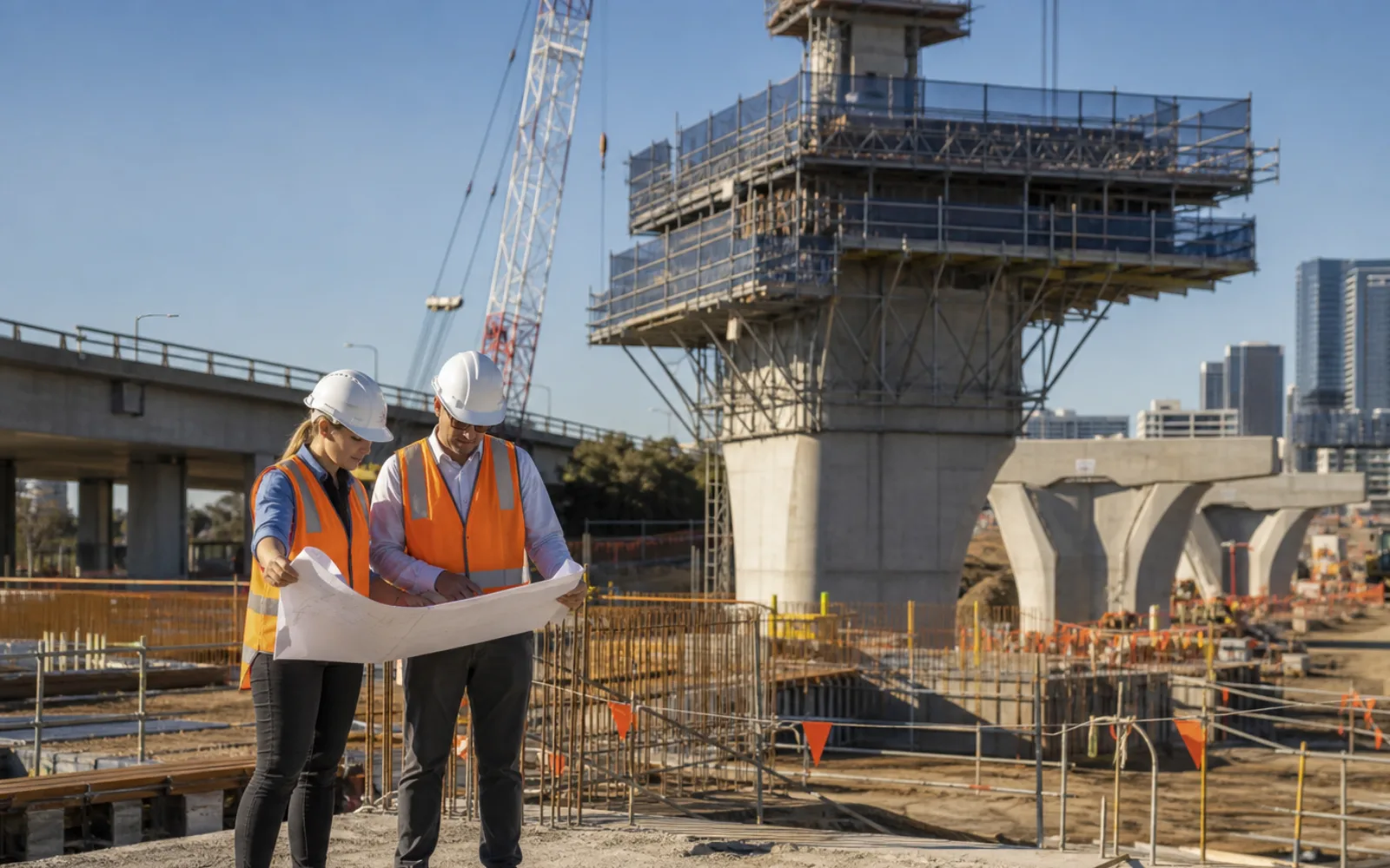 Australian infrastructure tender team comparing project evidence, drawings and delivery plans