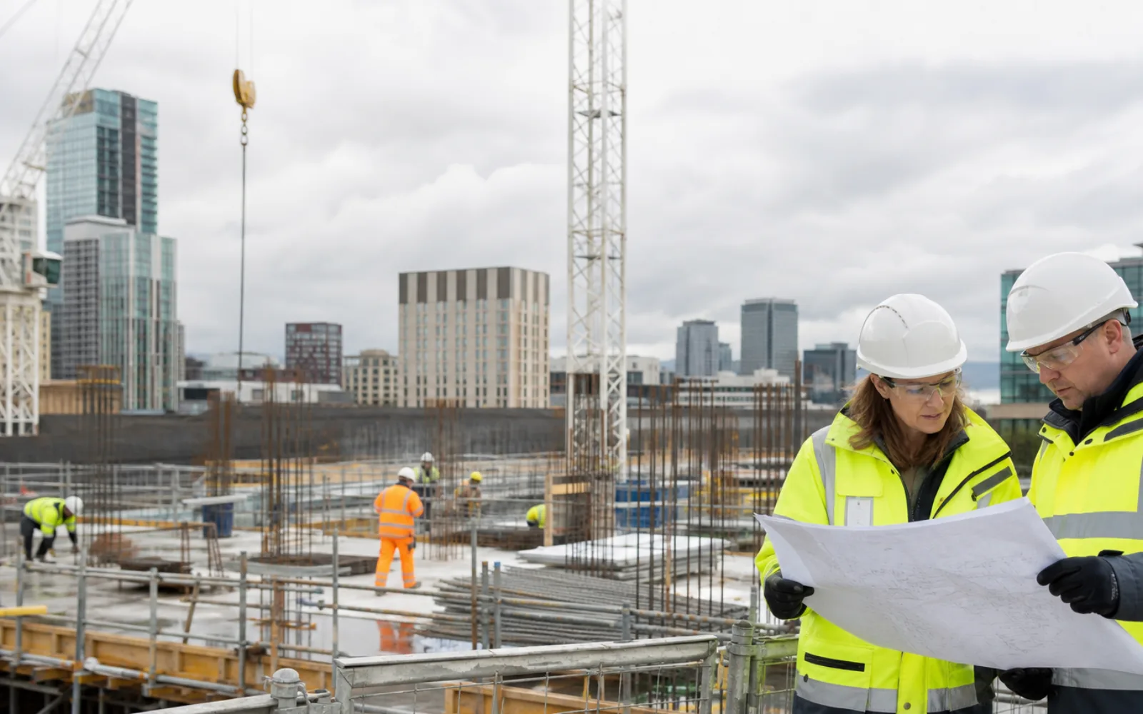 UK construction information team tracing approved building records across a digital model