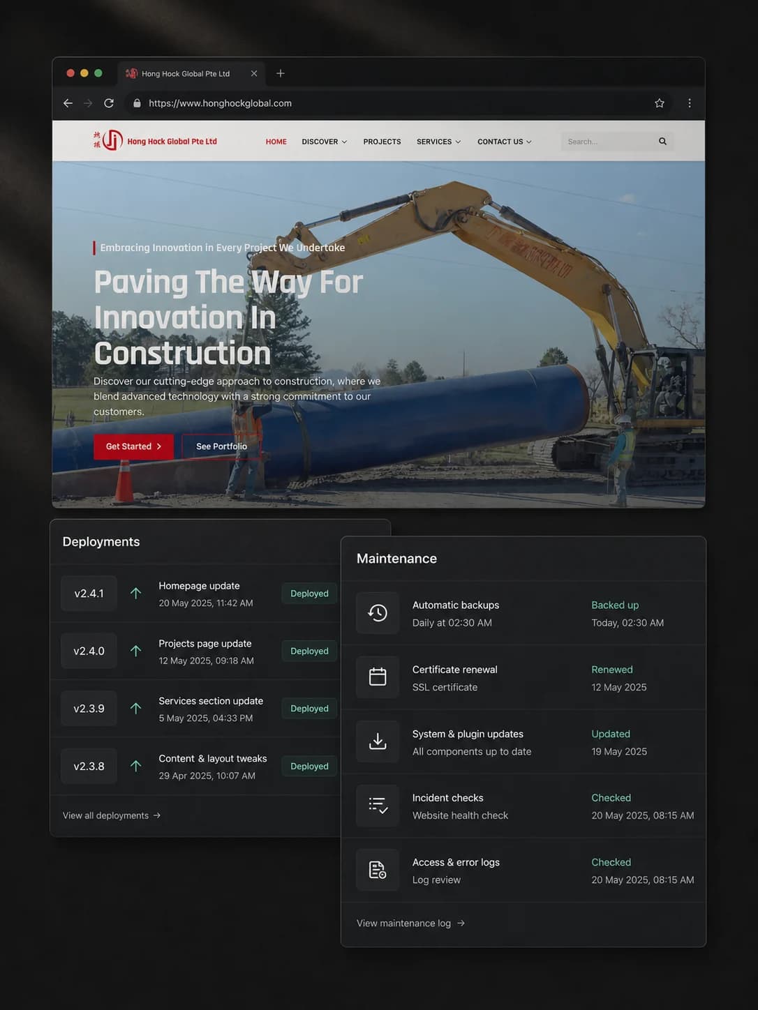 Hosting and support project preview